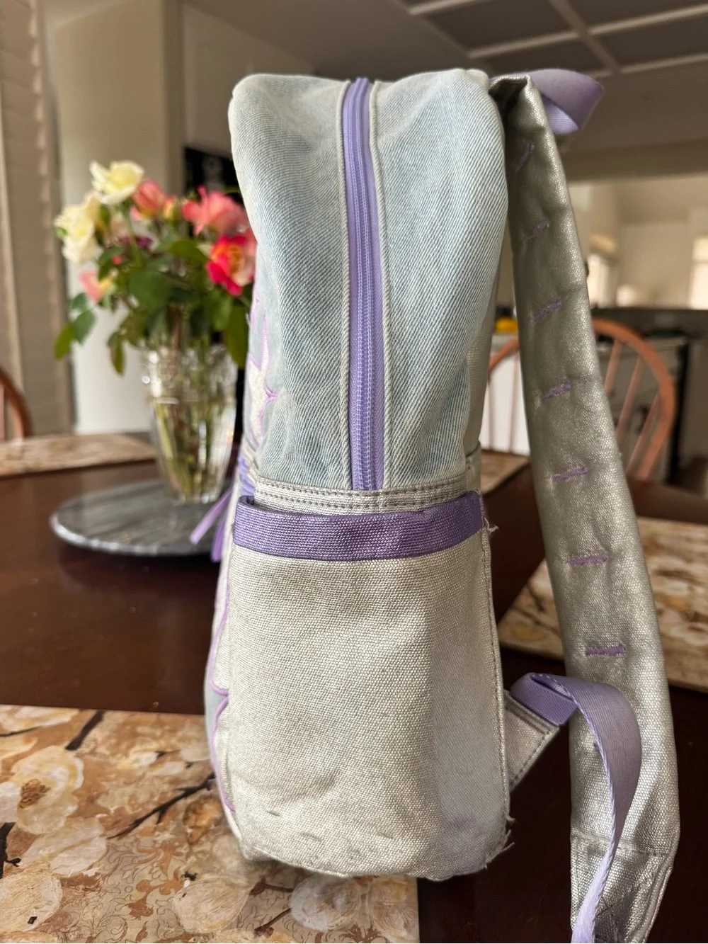 STATE Wrangler Kids Lavender & Silver Star Denim Backpack